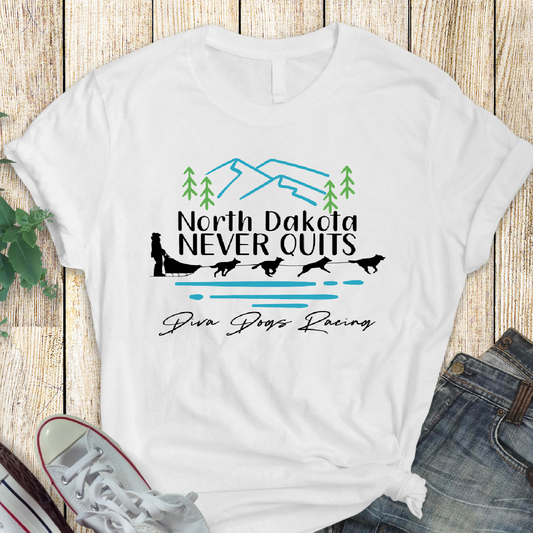Diva Dogs North Dakota Never Quits Tee